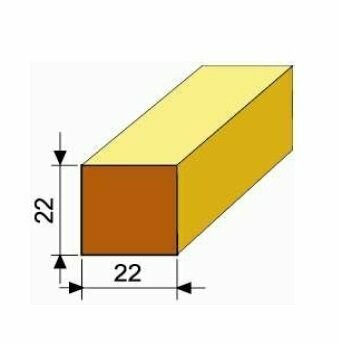Quadratleiste Kiefer 22/22 mm