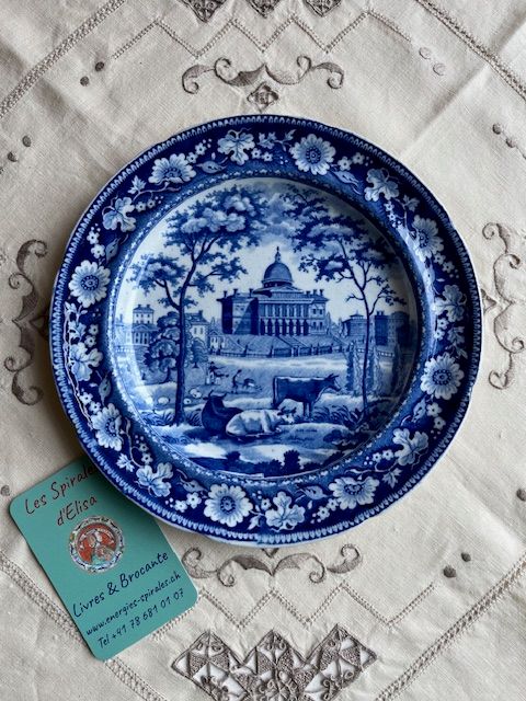 Assiette John ROGERS &amp; Son Staffordshire motif &quot;Boston State House&quot;