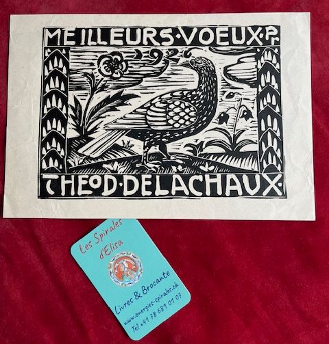 Gravure &quot;Meilleurs voeux 1926&quot; Théodore DELACHAUX