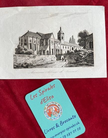 Gravure &quot;Ancienne Abbaye de Luxeuil&quot; Haute-Saône