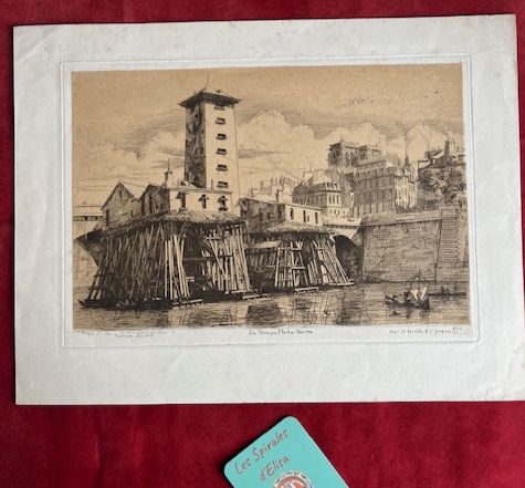 Gravure eau-forte &quot;La Pompe Notre-Dame&quot; Ch. MERYON