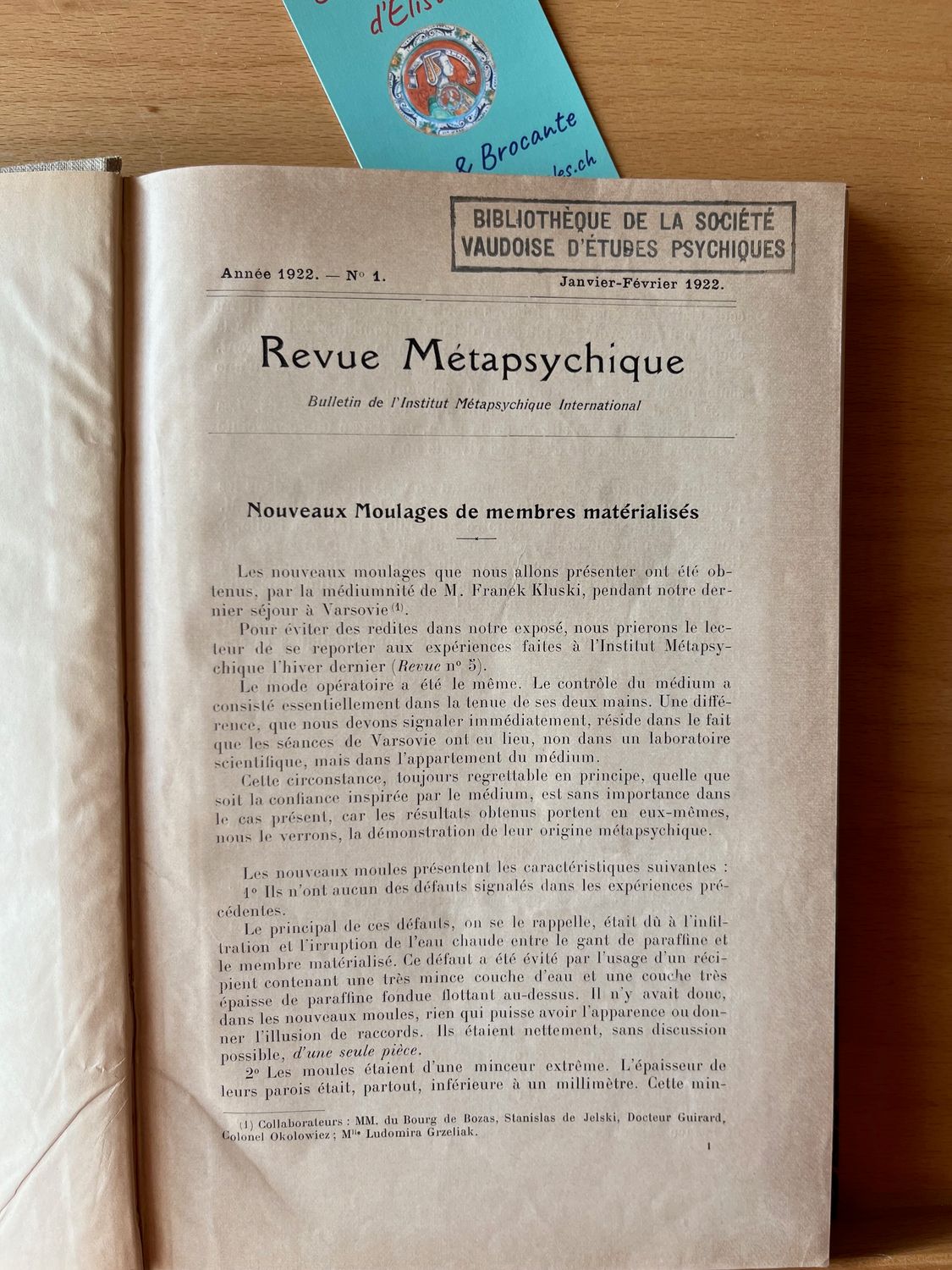 Revue Métapsychique 1922