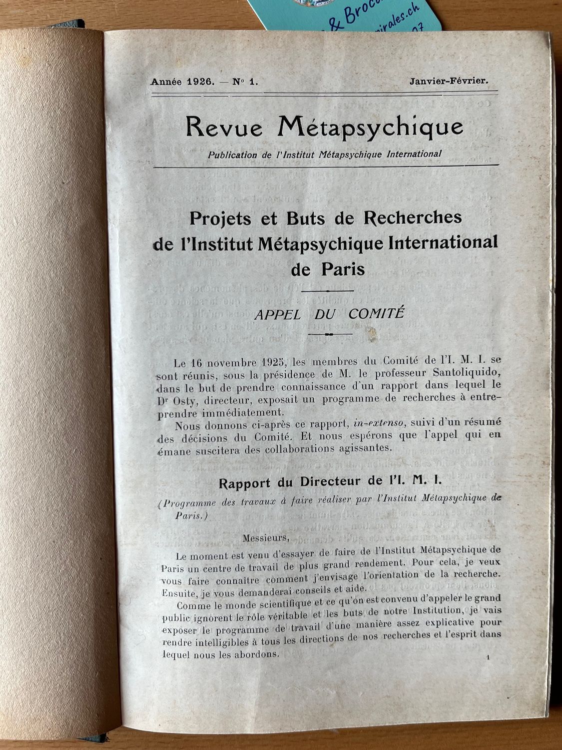 Revue Métapsychique 1926