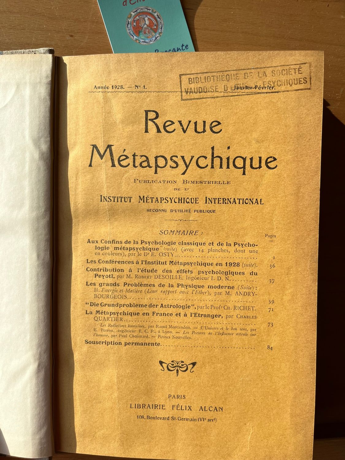 Revue Métapsychique 1928