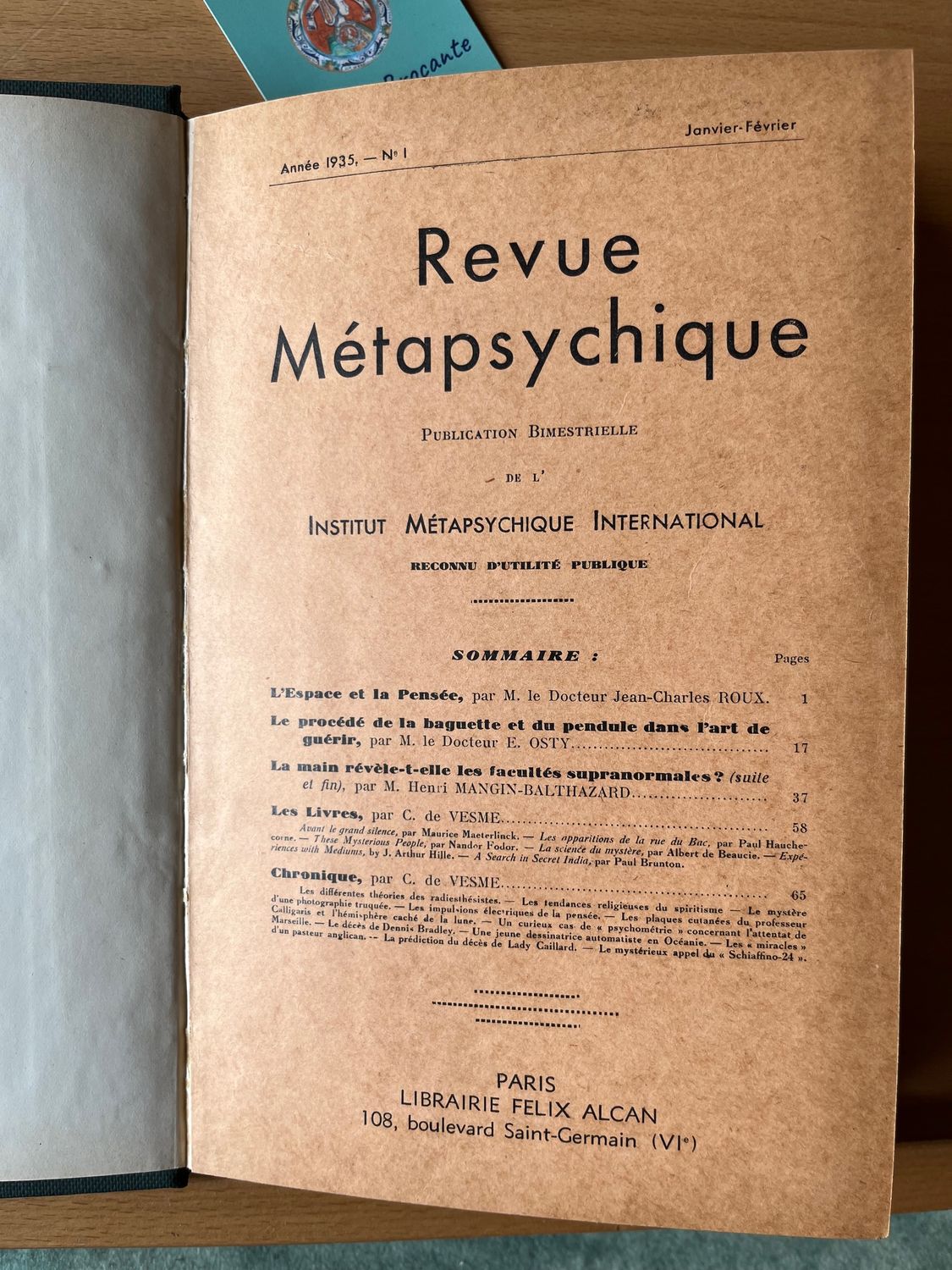 Revue Métapsychique 1935