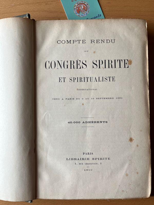 Congrès Spirite et Spiritualiste International 1889