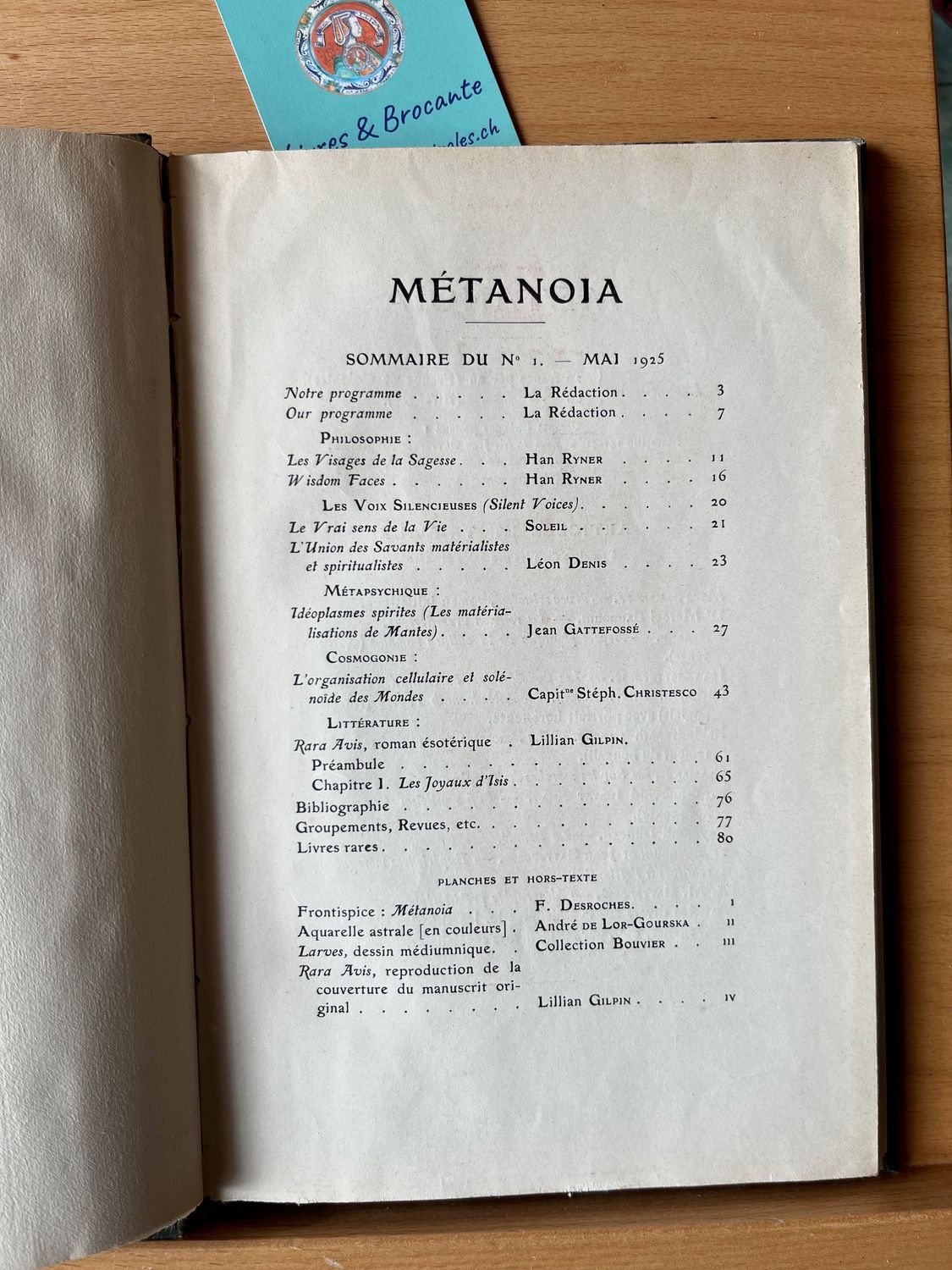 Métanoia (N° 1 mai 1925)