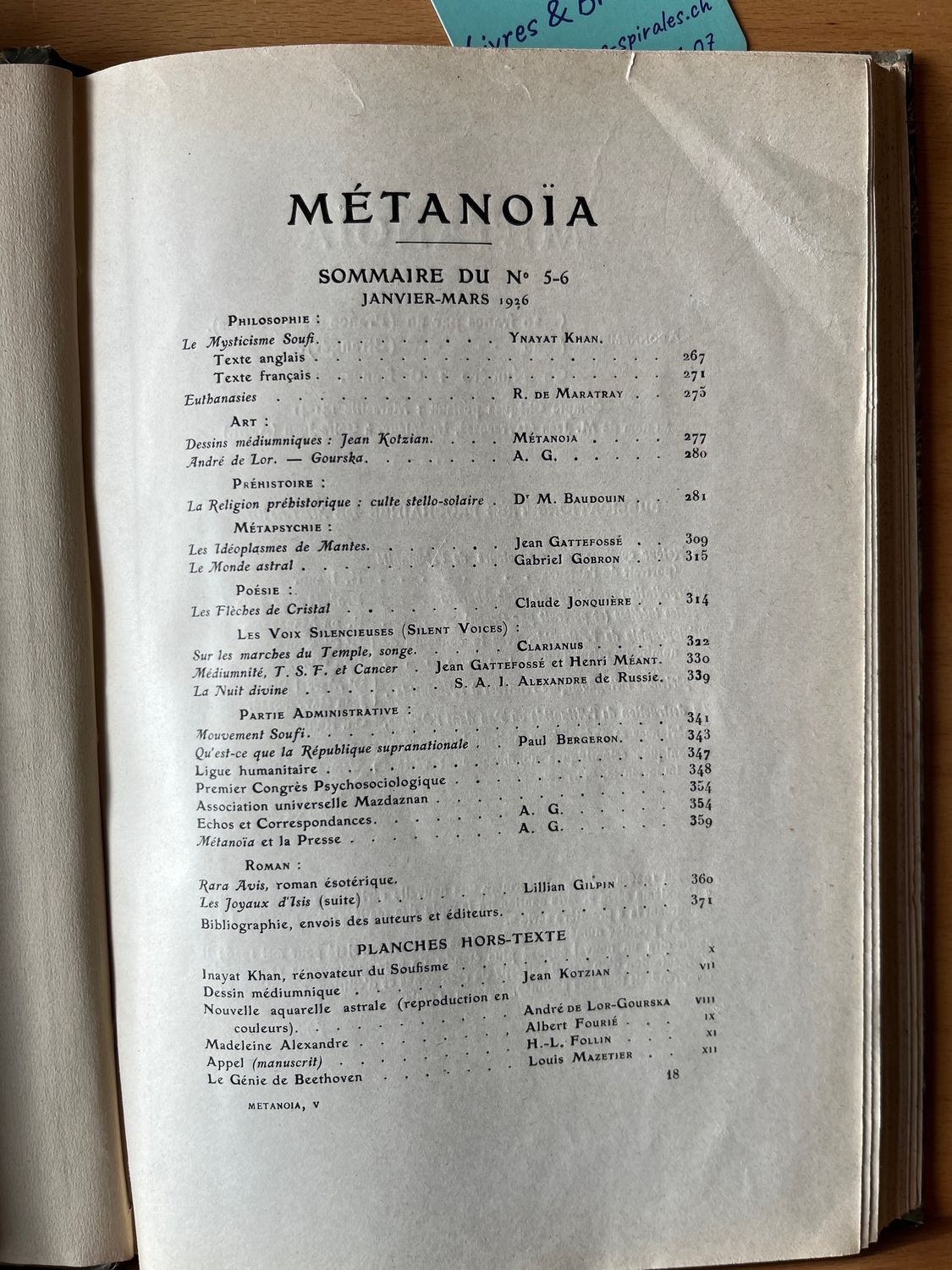 Métanoia (N°s 5-6 jan-mars 1926)