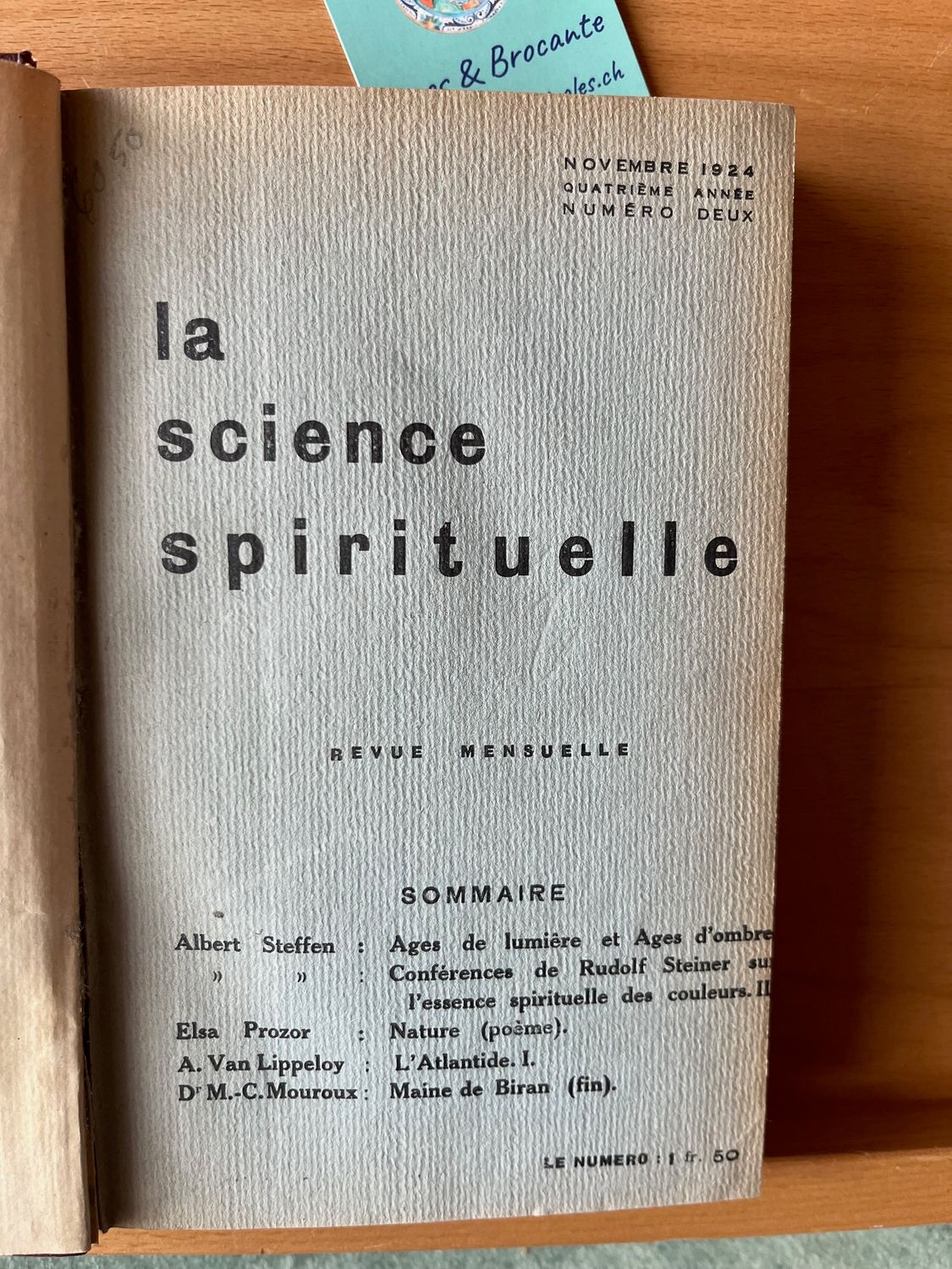La science spirituelle (Anthroposophie 1924-25)