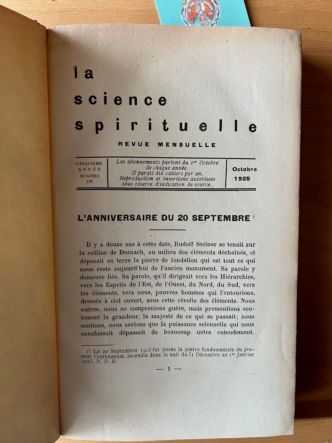 La science spirituelle (Anthroposophie 1925-26)