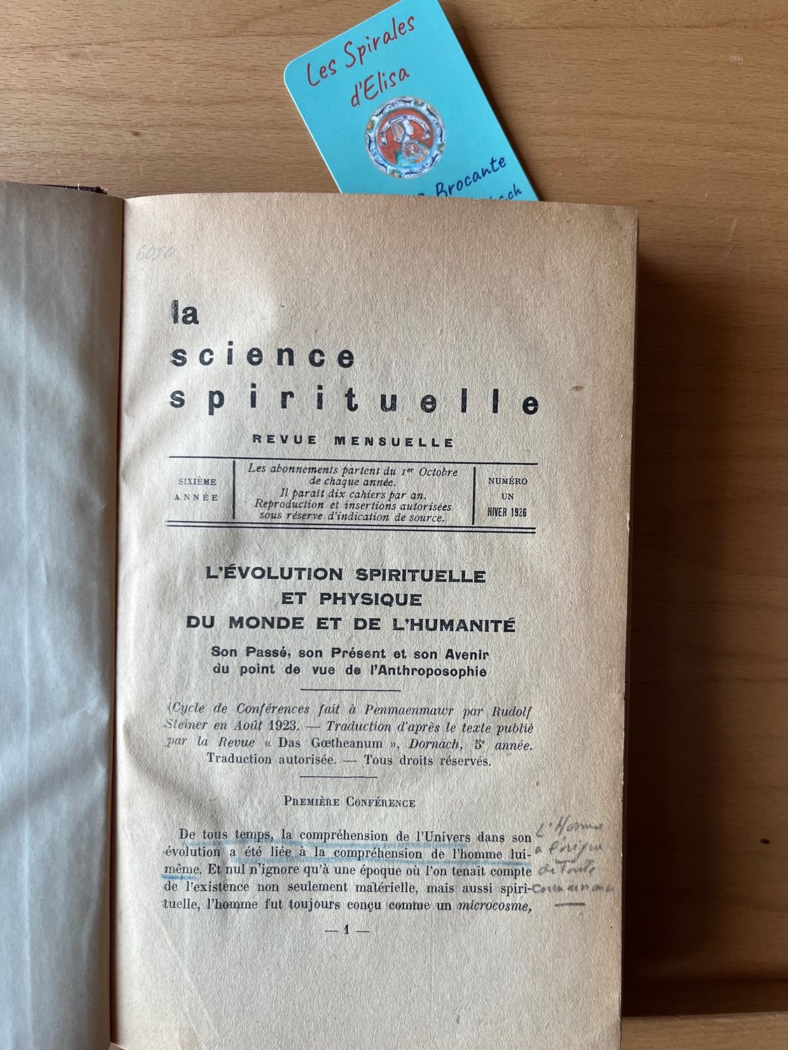 La science spirituelle (Anthroposophie 1926-27)