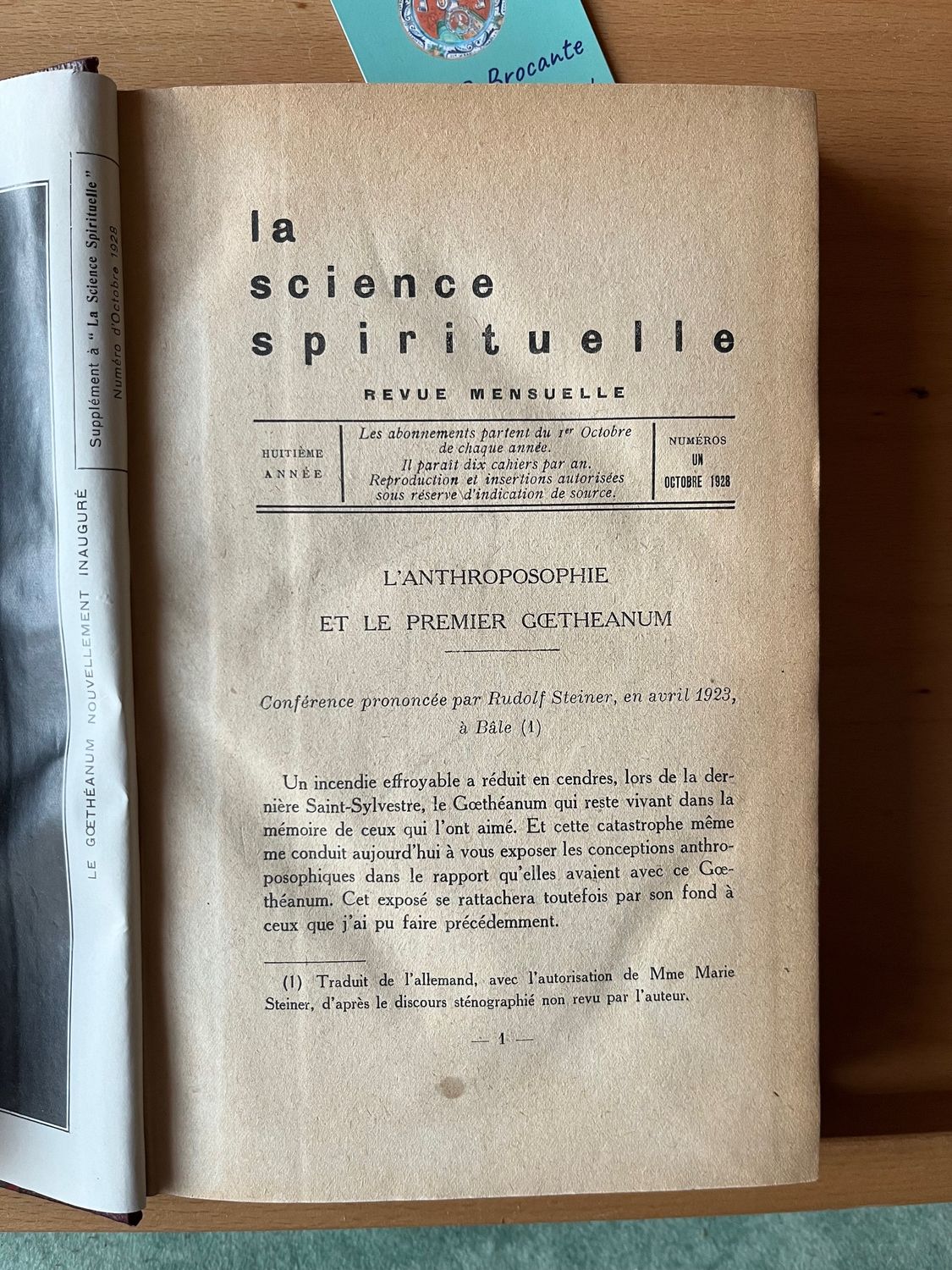 La science spirituelle (Anthroposophie 1928-29)