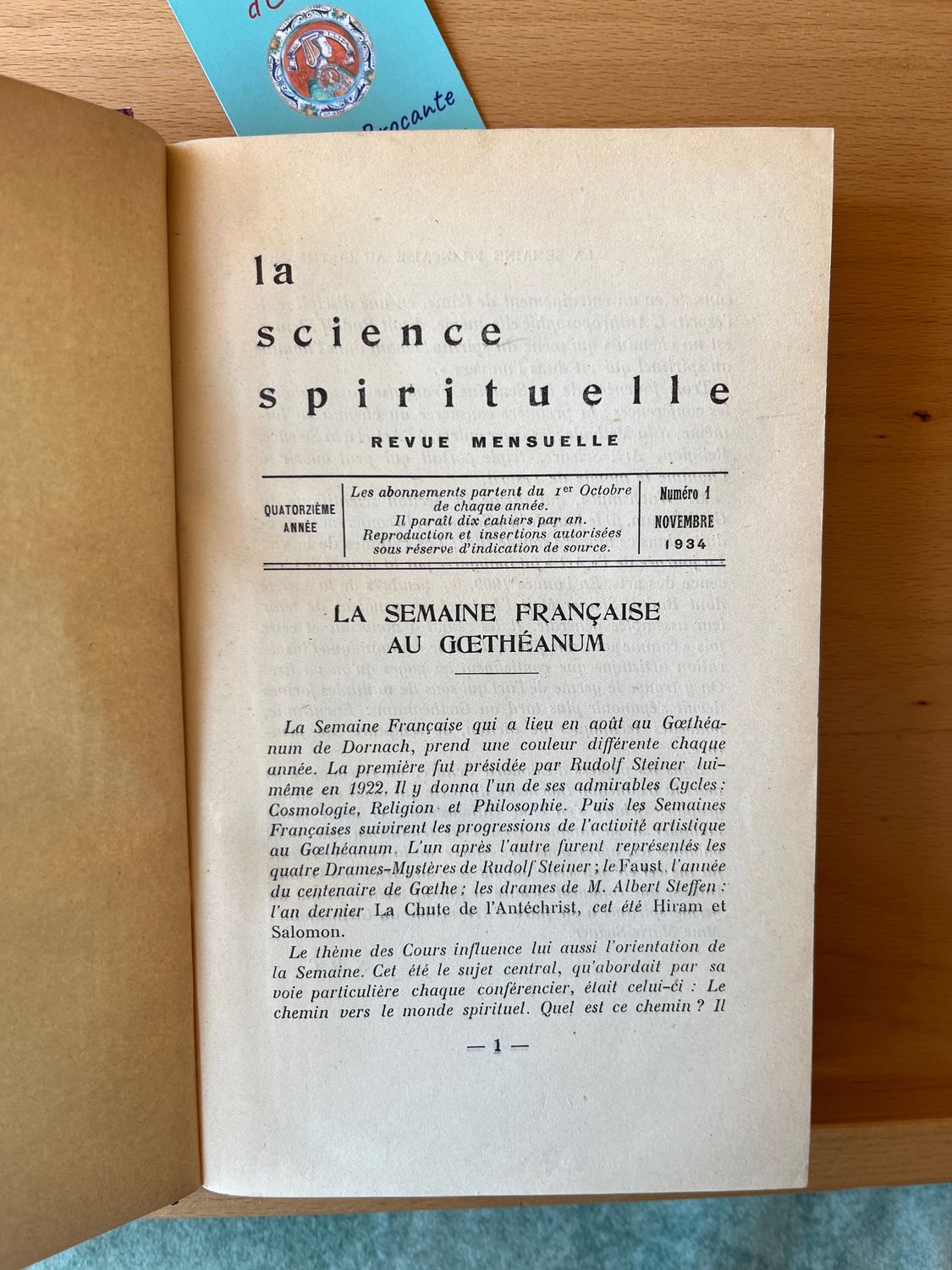 La science spirituelle (Anthroposophie 1934-35)