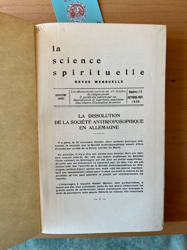 La science spirituelle (Anthroposophie 1935-36)