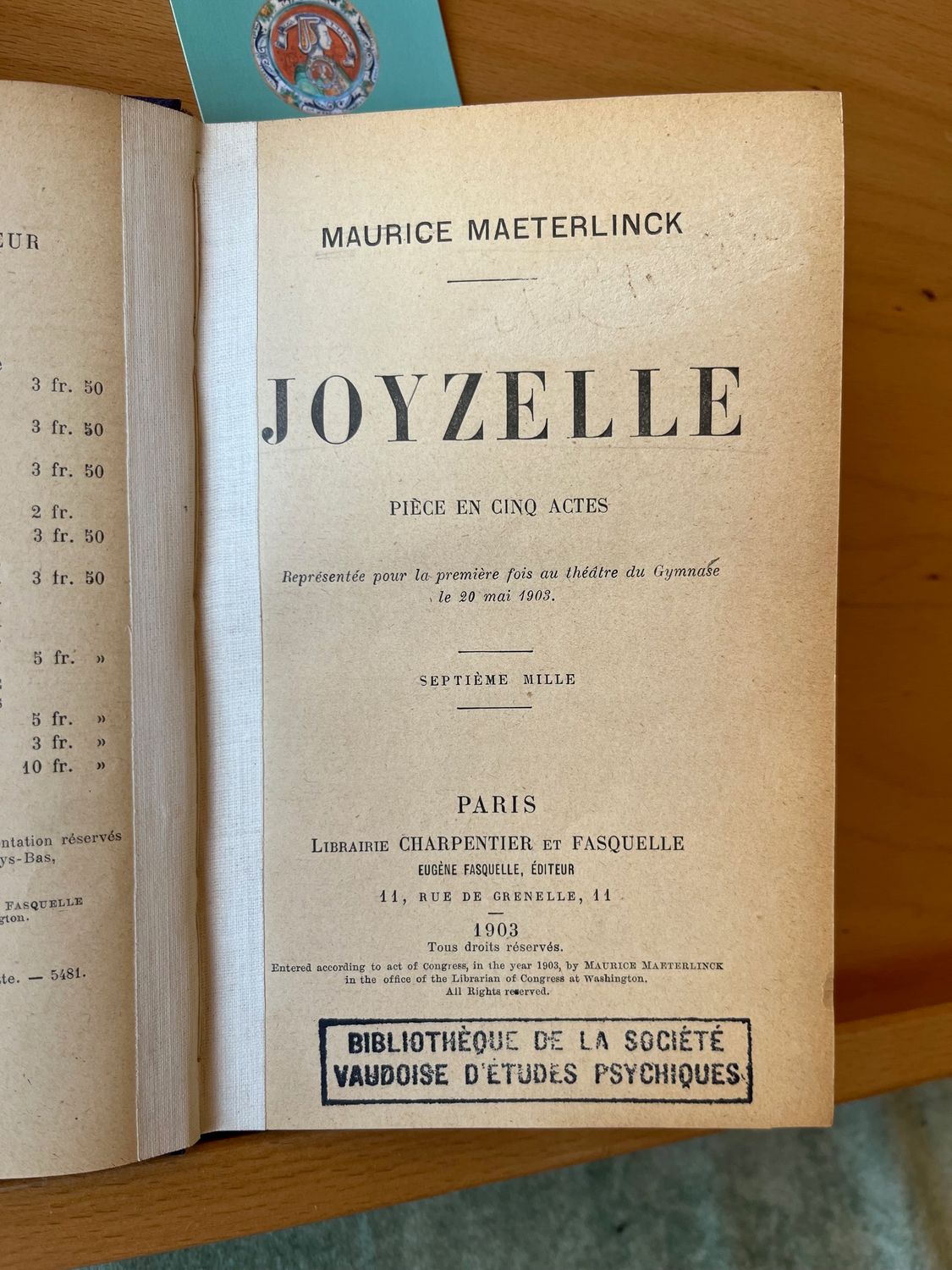 Joyzelle, pièce en 5 actes