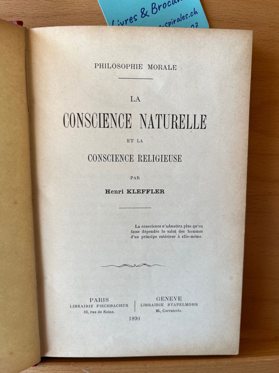 La conscience naturelle et la conscience religieuse