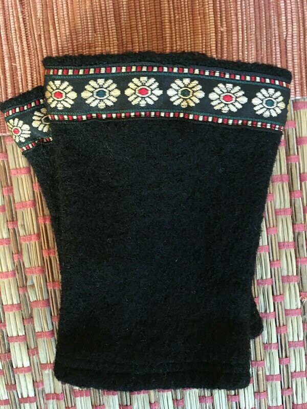 Pulswärmer schwarz Indien Style