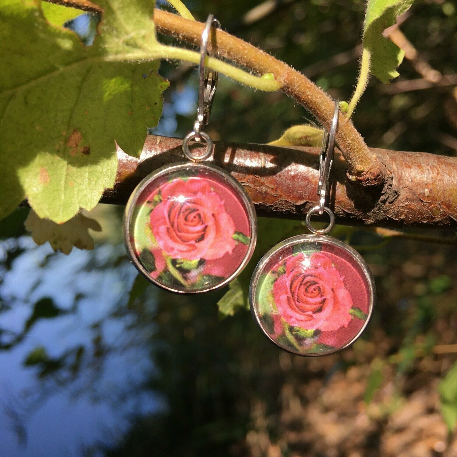 Rosen Ohrringe groß