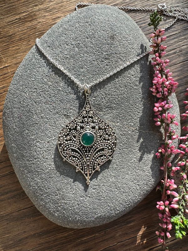 Kettenanhänger Silber & Jade