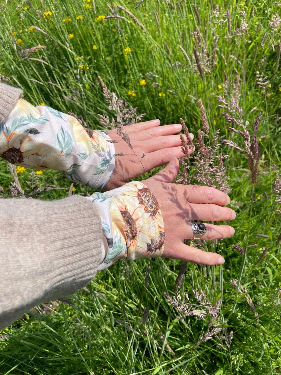 Sonnenblumen Pulswärmer Sonnenblumen Pulswärmer