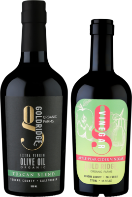 Dynamic Duo #1:  Organic Tuscan Blend, California EVOO | Apple-Pear Cider Vinegar
