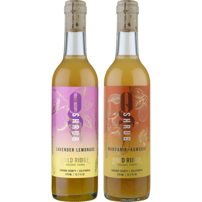 Shrub Duo | Lavender Lemonade &amp; Mandarin-Kumquat Shrubs | 375 ml each