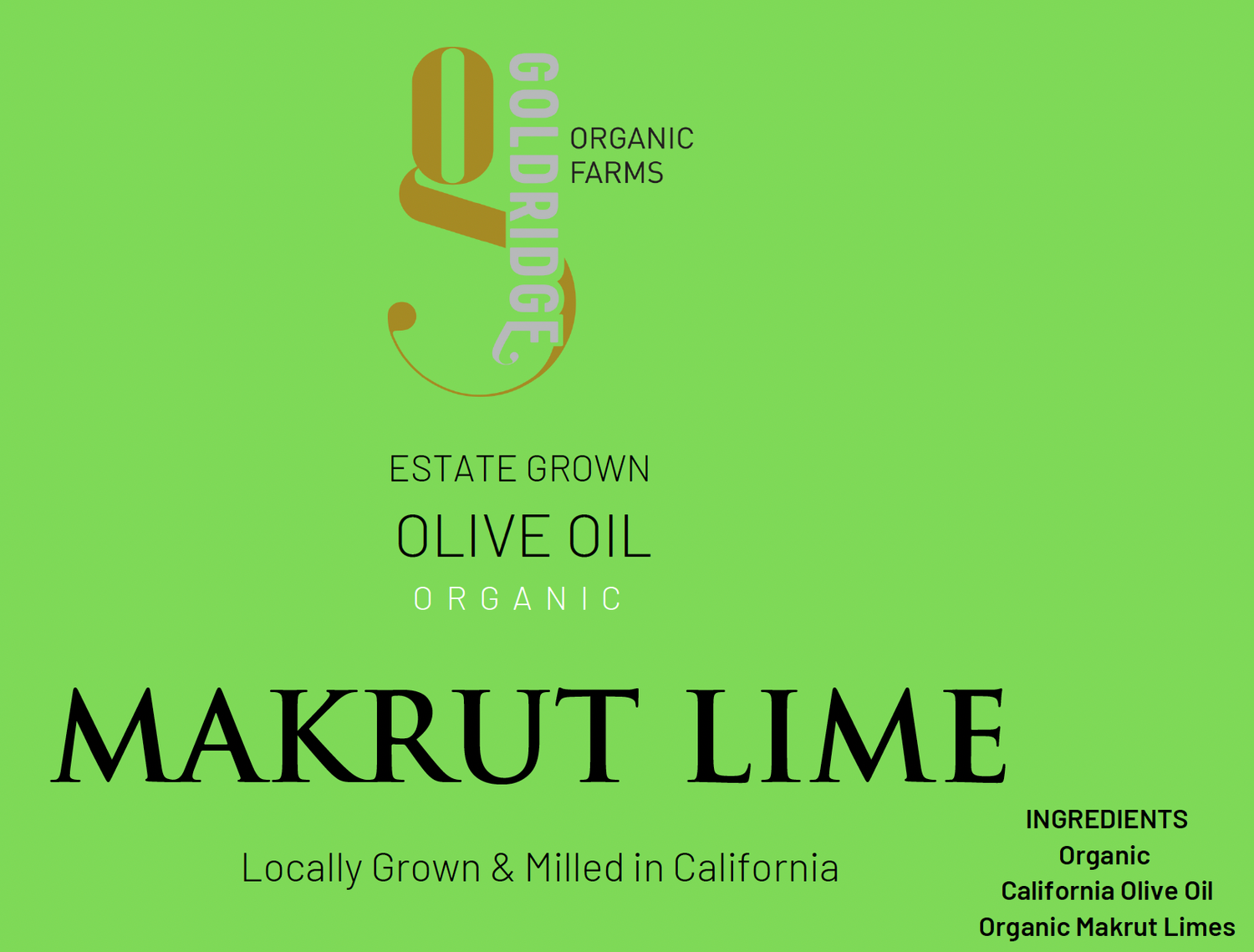 Makrut Lime Olive Oil, ORGANIC California Olive Oil | 250 ml
