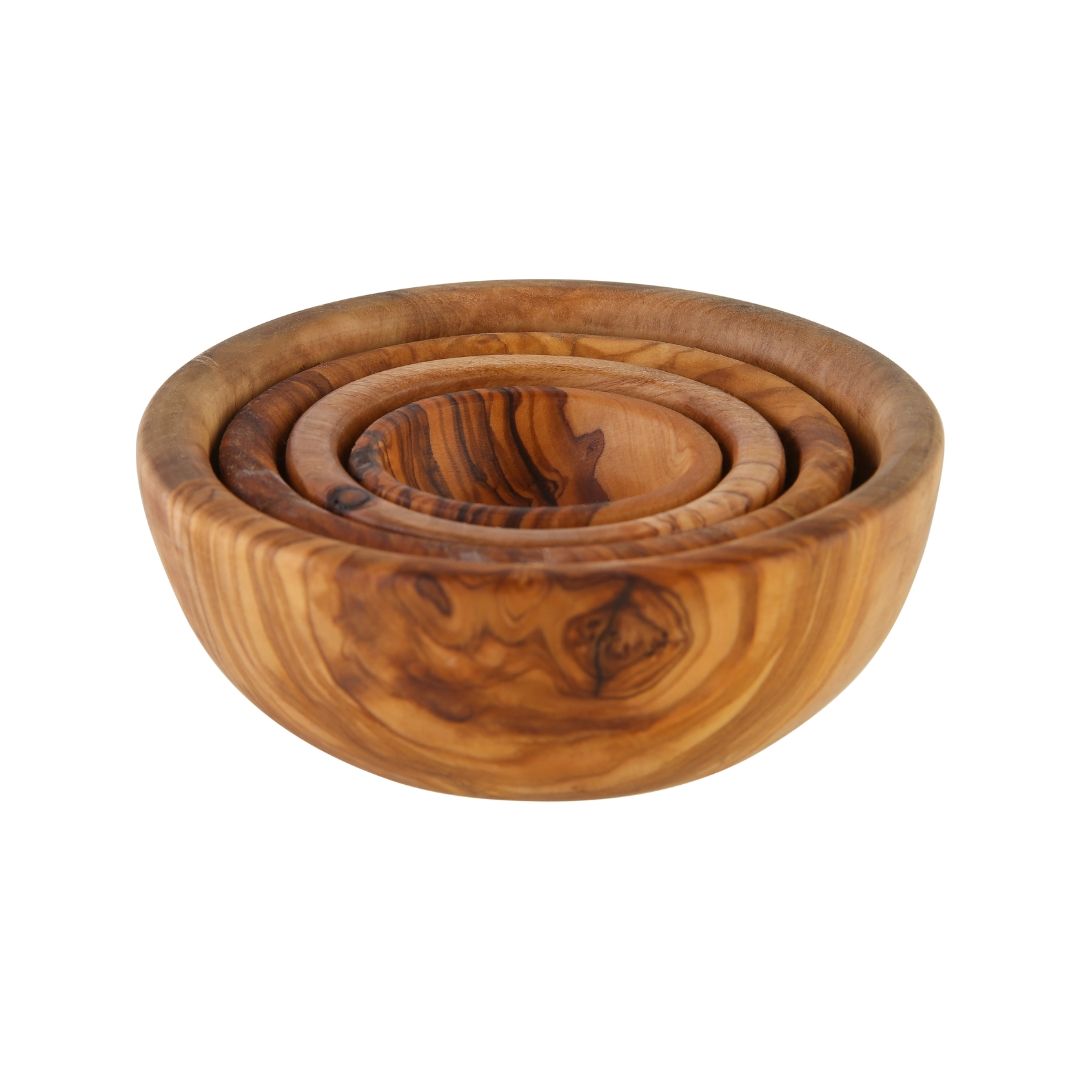 Olive Wood Nesting Bowls (smooth edge)