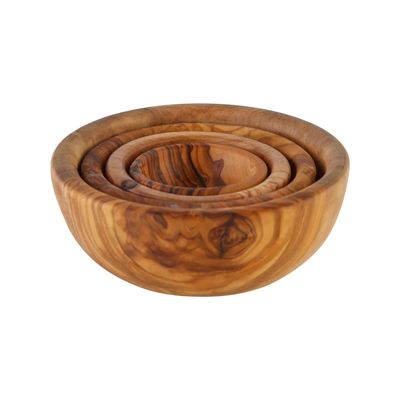 Olive Wood Nesting Bowls (smooth edge)