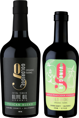 Dynamic Duo #1:  Organic Tuscan Blend, California EVOO | Apple-Pear Cider Vinegar