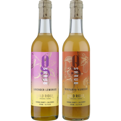 Shrub Duo | Lavender Lemonade &amp; Mandarin-Kumquat Shrubs | 375 ml each