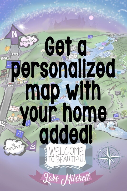 Personalized Lake Mitchell Map