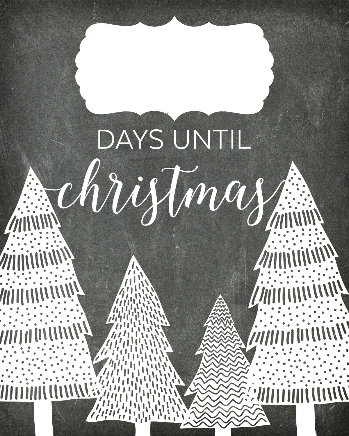 Countdown "Days Until Christmas" Free Chalkboard Printable