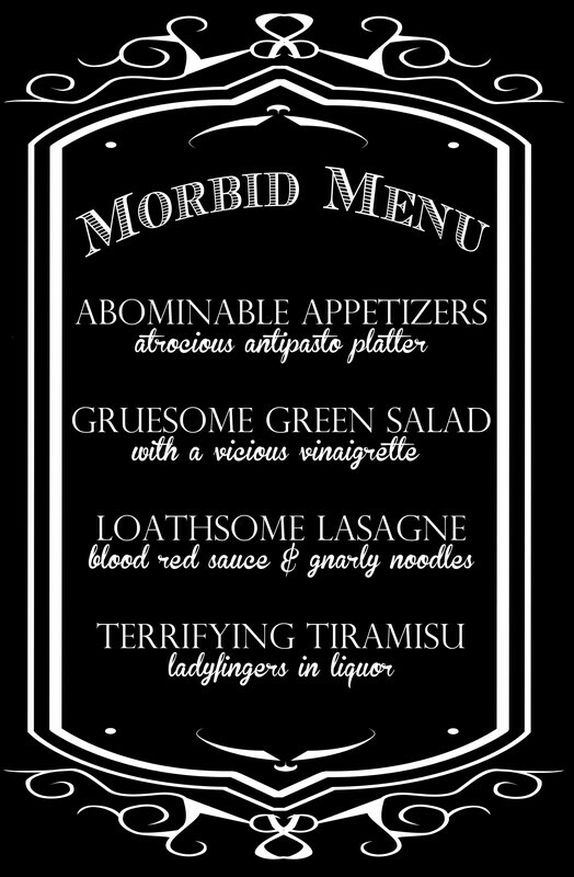 Halloween Chalkboard Menu for a Devilish Dinner Party {Free Printable}