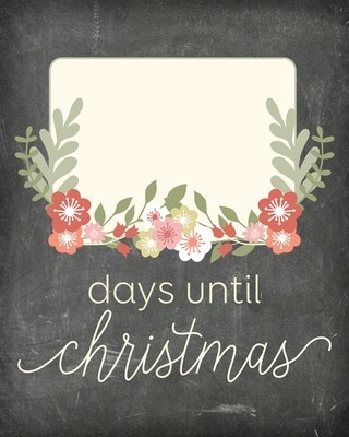 Flower Countdown "Days Until Christmas" Free Chalkboard Printable