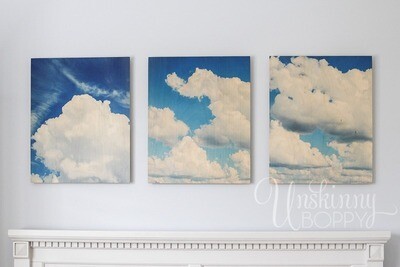 Puffy White Clouds on Brilliant Blue Sky Photography