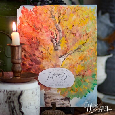 Let it Be Autumn Tree Watercolor Fall Printable
