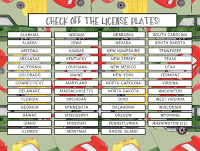 Summertime Fun for Kids- License Plate Game Printable