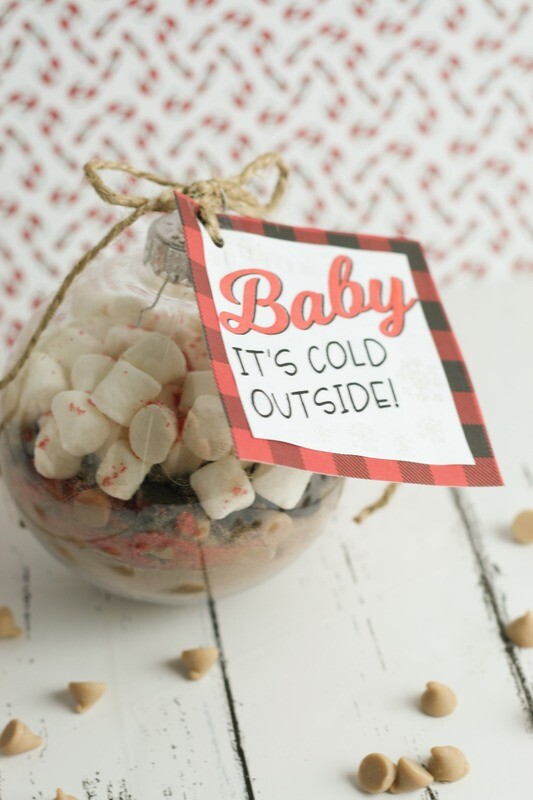 "Baby it's Cold Outside" Hot Chocolate Christmas Ornament Tag