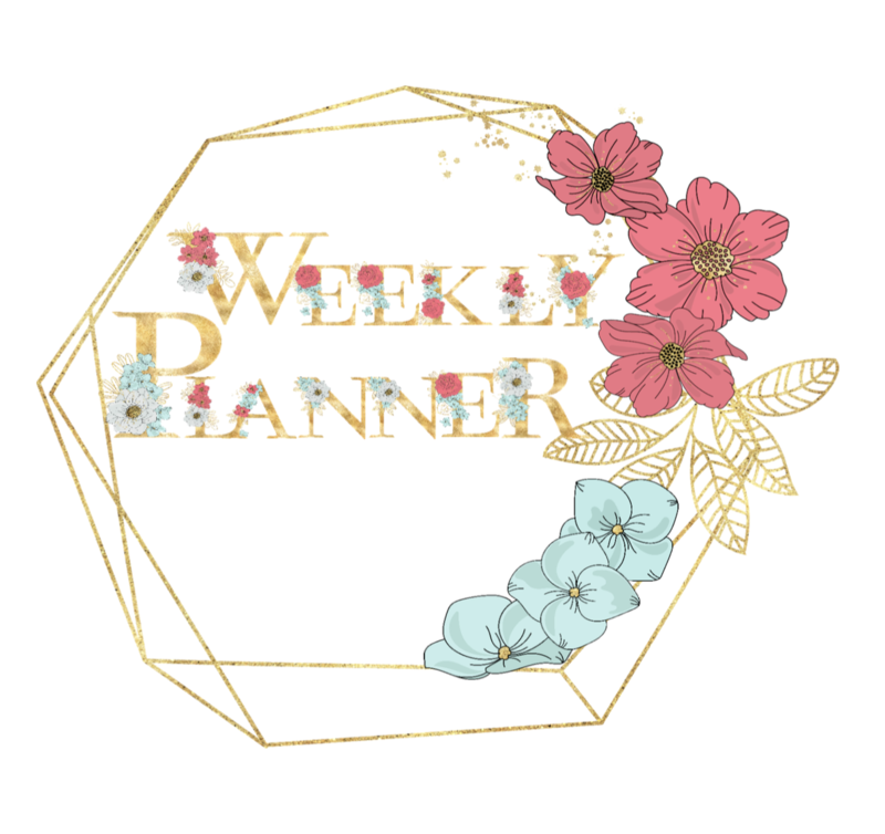 Gold+Floral Weekly Planner feat. Daily To Do List, Meal Plans, Appointments and Notes (8 pages)