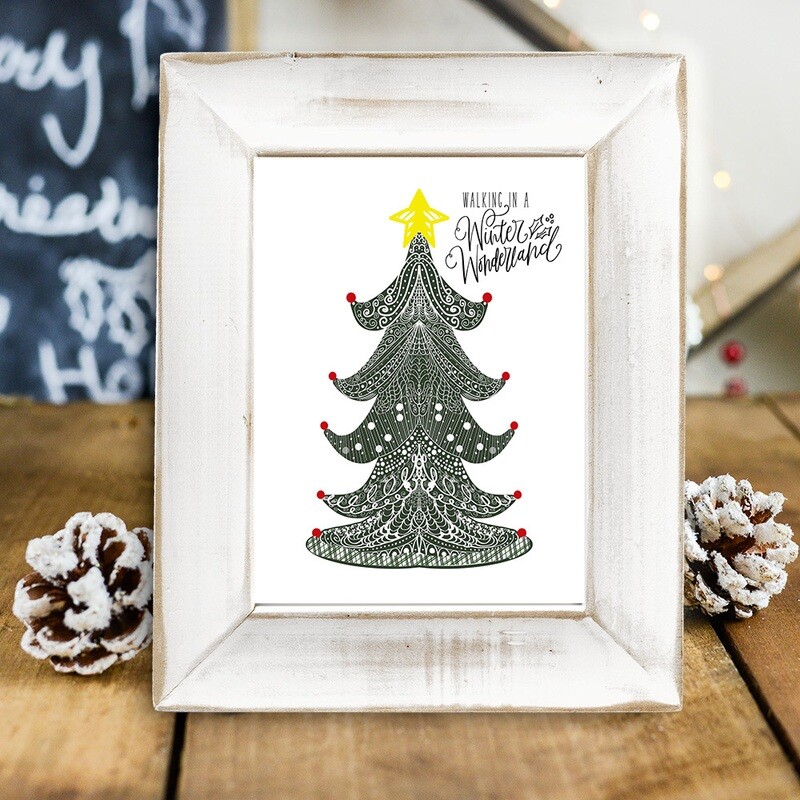 Walking in a Winter Wonderland Free Christmas Tree Printable