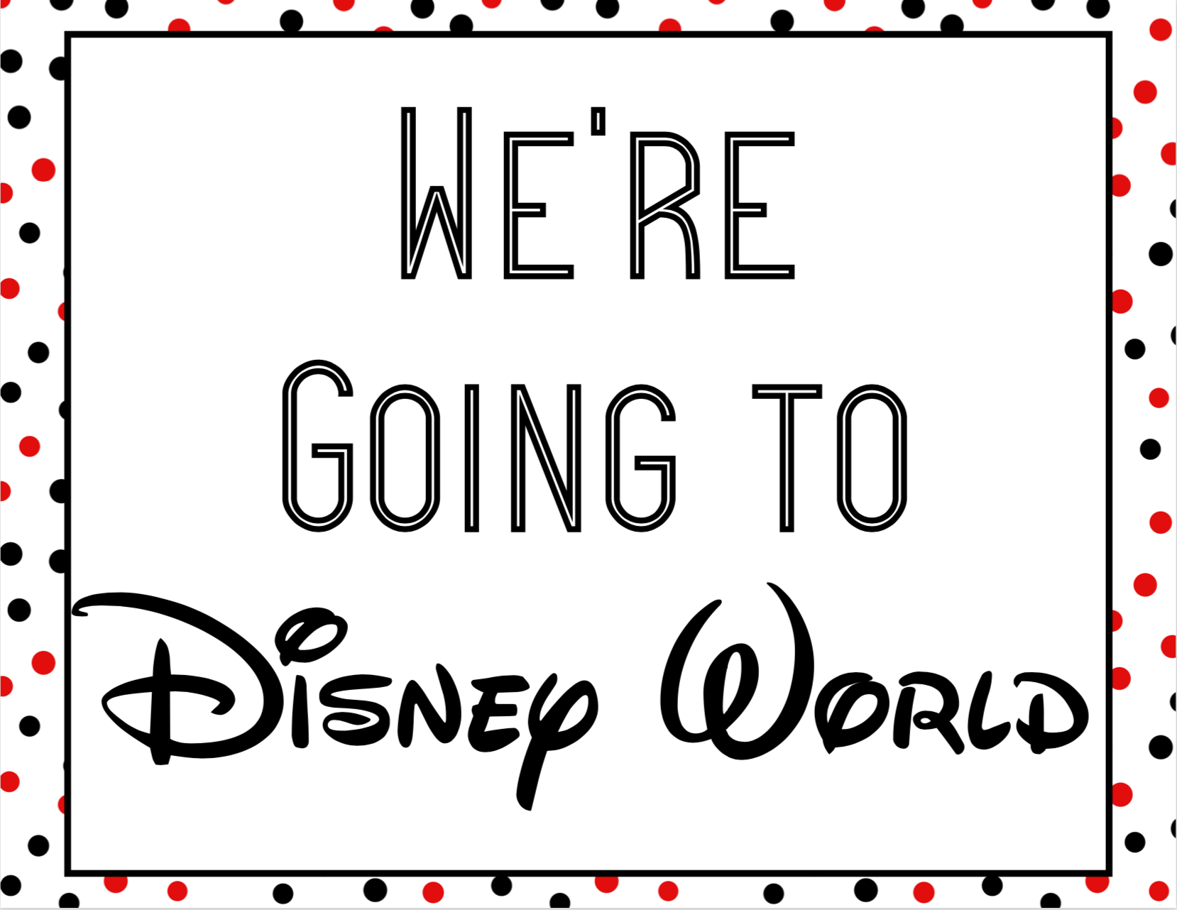disney world surprise announcement sign with countdown and fake ticket boarding pass