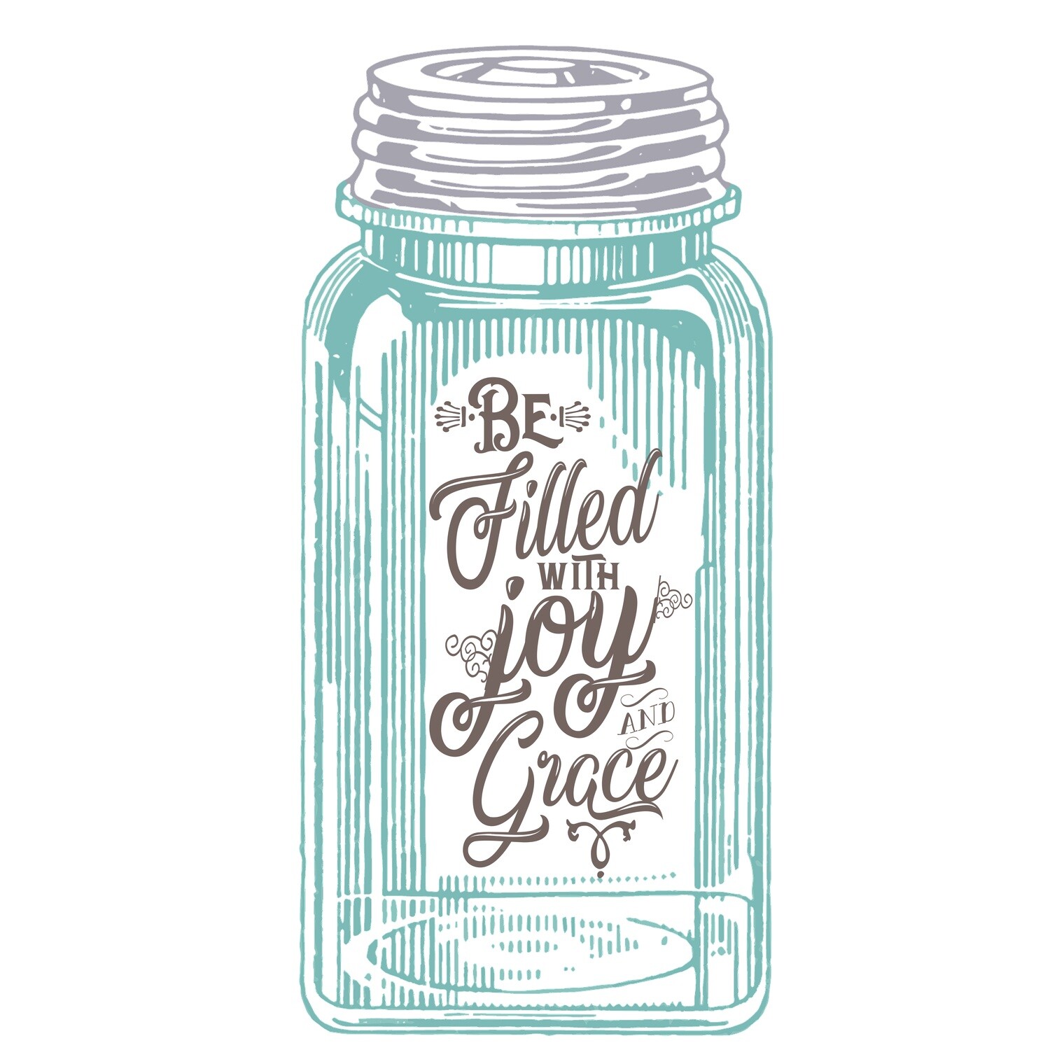 Be Filled with Joy and Grace Blue Mason Jar Printable