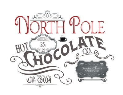 North Pole Hot Chocolate Free Printable (Hot Chocolate Bar)