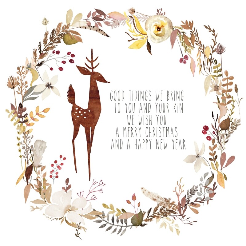 Good Tidings Rustic Deer and Wreath Printable