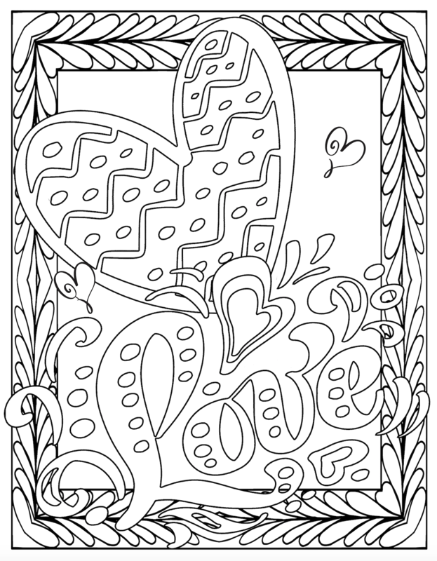Valentine&#39;s Free Printable Love Coloring Pages