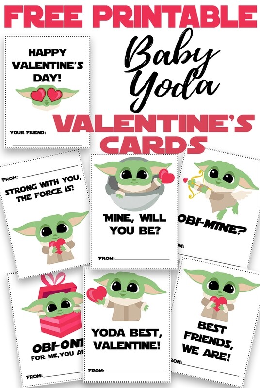 Baby Yoda Valentine&#39;s Day Cards: Free Printable