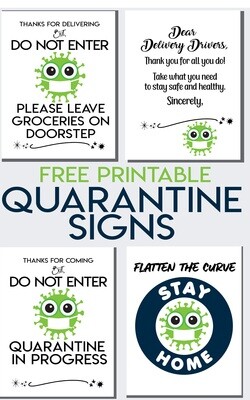 Pandemic Quarantine Signs- Do Not Enter, Thank a Delivery Driver, Grocery Delivery Instructions