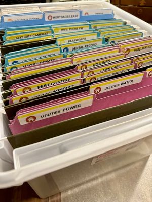 File Folder Label Template for Important Document Organization (5 pgs -Avery 5266 labels)