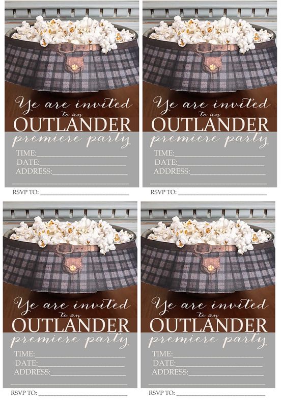 Outlander Themed Party Invitation and Food Labels